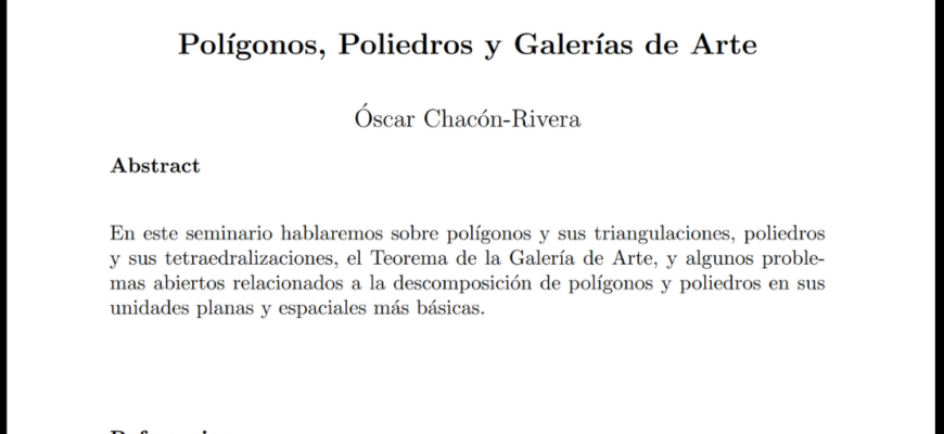 Seminario de matemática de Postgrado: Óscar Chacón Rivera