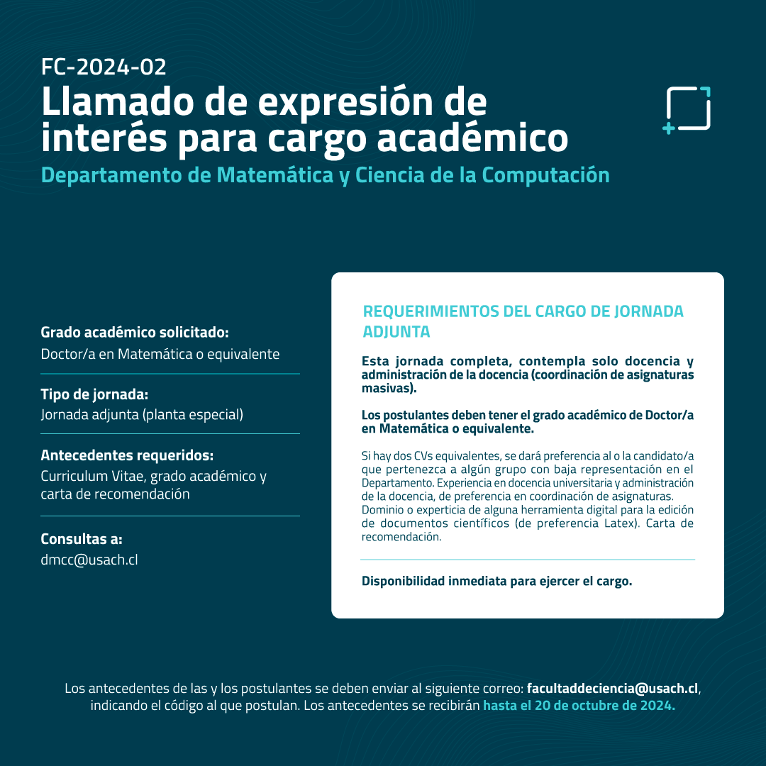 Llamado de expresión de interés para cargo académico