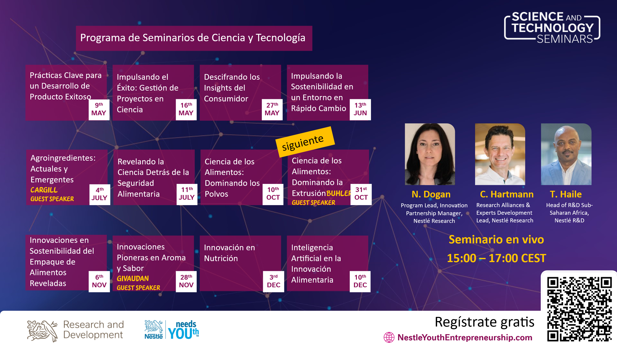 Nestlé I+D invita a estudiantes y jóvenes emprendedores a participar en seminarios gratuitos sobre ciencia de los alimentos e innovación