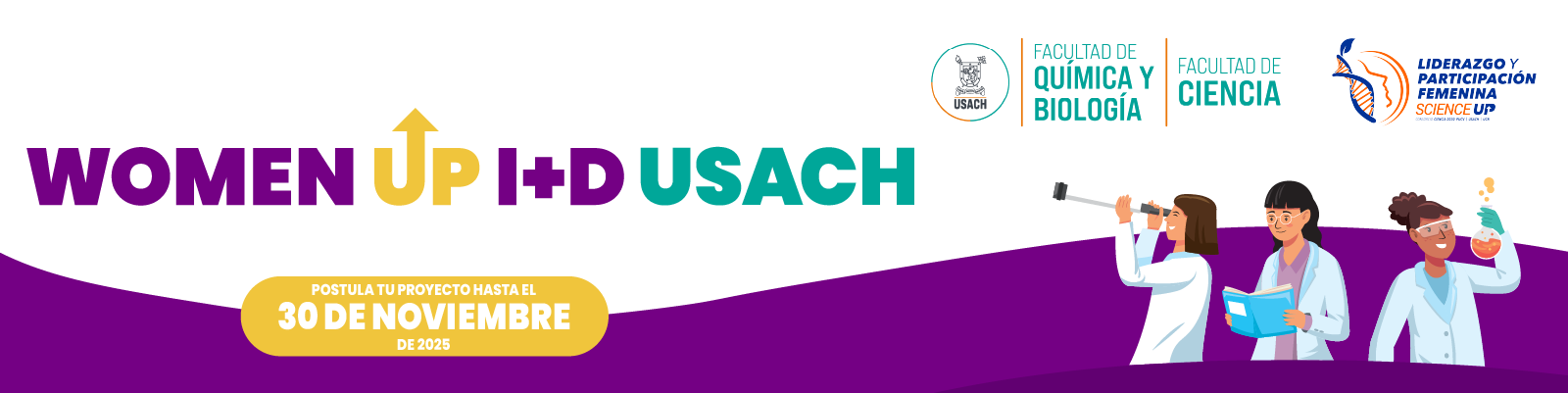 Consorcio Science Up lanza nueva convocatoria Women Up I+D Usach que busca impulsar el liderazgo académico femenino en ciencia aplicada