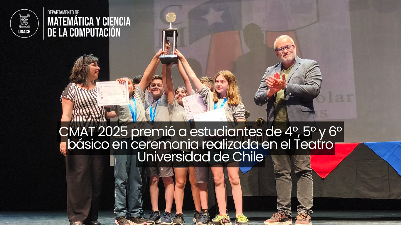 CMAT 2025 premió a estudiantes de 4º, 5º y 6º básico en ceremonia realizada en el Teatro Universidad de Chile
