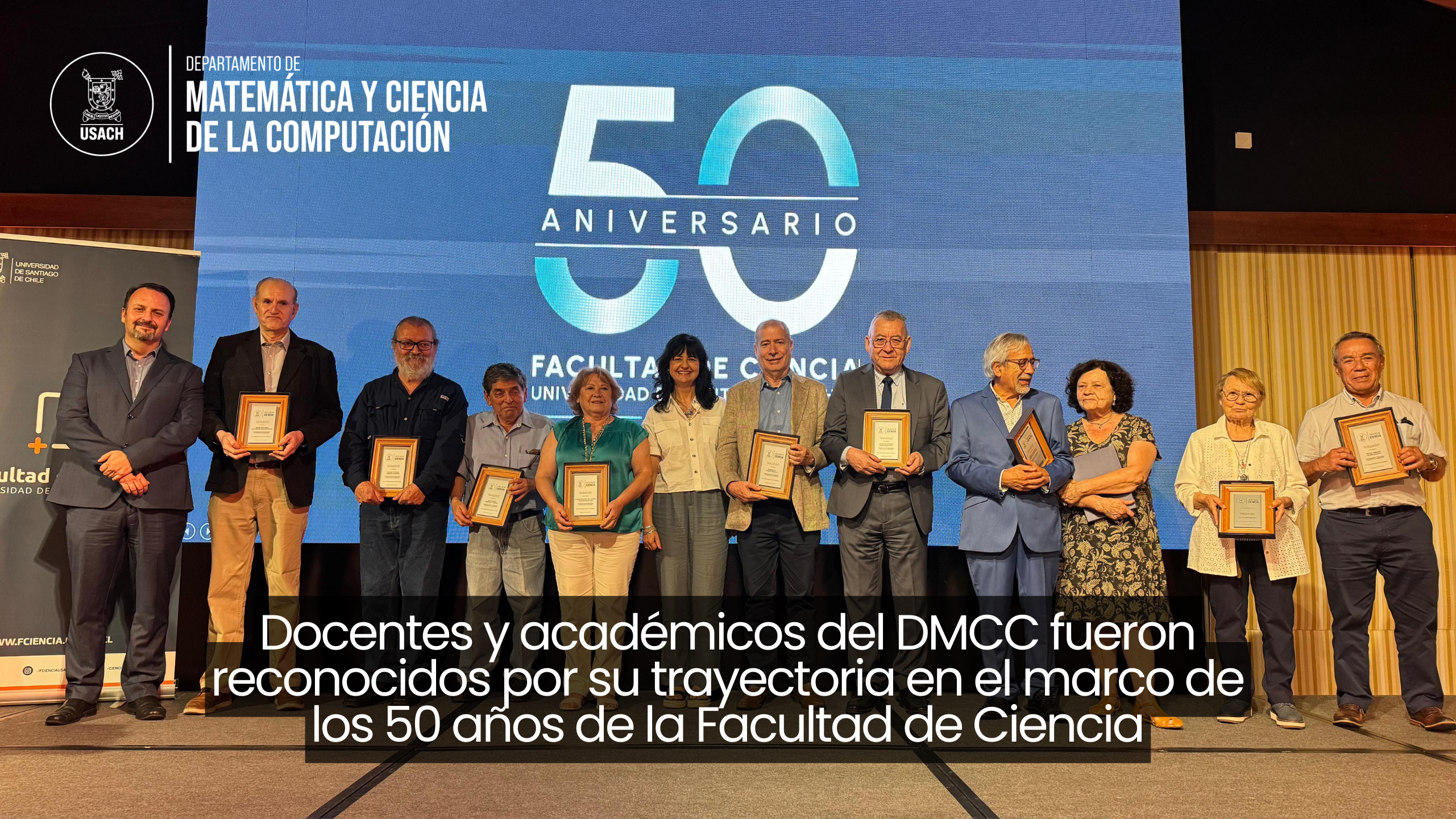 Docentes y académicos del DMCC fueron reconocidos por su trayectoria en el marco de los 50 años de la Facultad de Ciencia