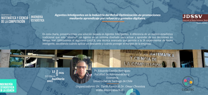 Académico de la Usach abordará el uso de inteligencia artificial en el retail en charla del DMCC