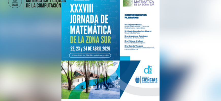 XXXVIII Jornadas de Matemática de la Zona Sur reunirán a la comunidad científica en Concepción