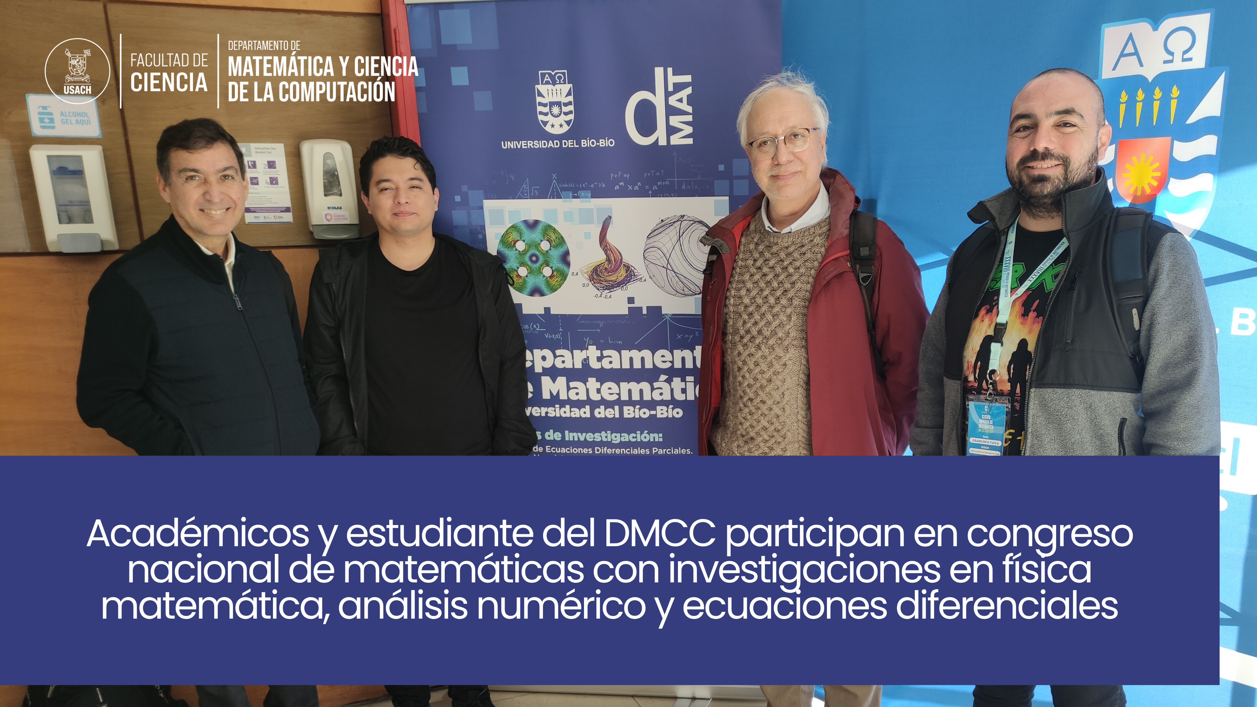 Académicos y estudiantes del DMCC participan en congreso nacional de matemáticas con investigaciones en física matemática, análisis numérico y ecuaciones diferenciales