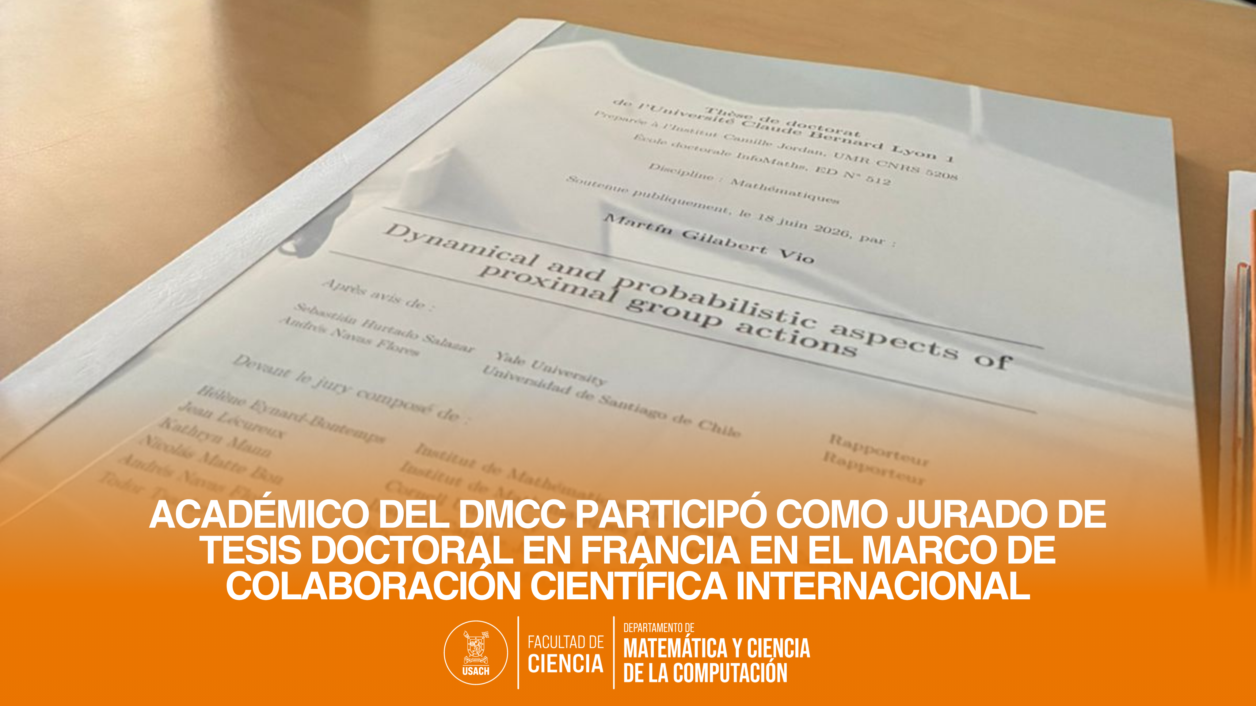 Académico del DMCC participó como jurado de tesis doctoral en Francia en el marco de colaboración científica internacional