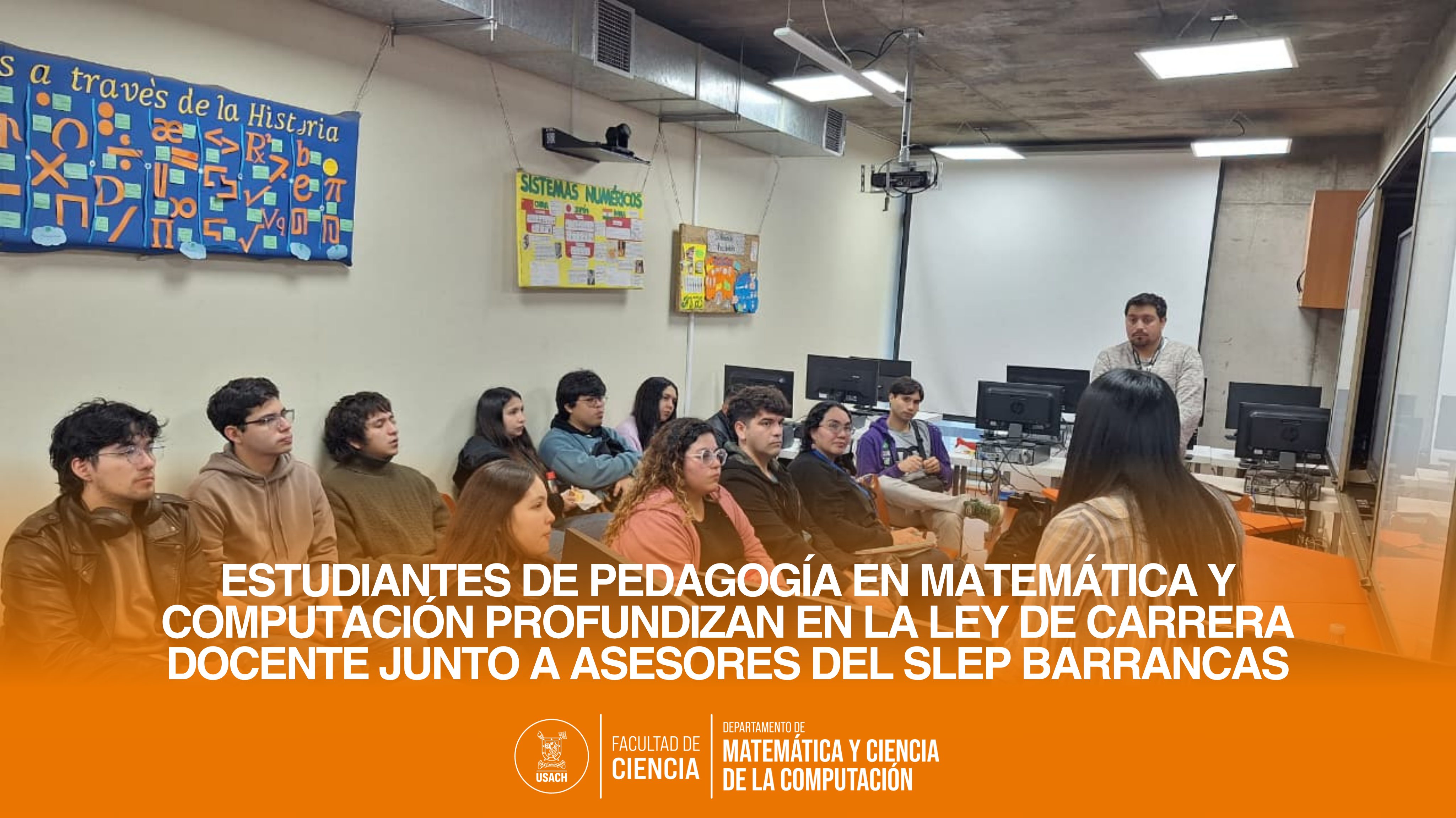 Estudiantes de Pedagogía en Matemática y Computación profundizan en la Ley de Carrera Docente junto a asesores del SLEP Barrancas