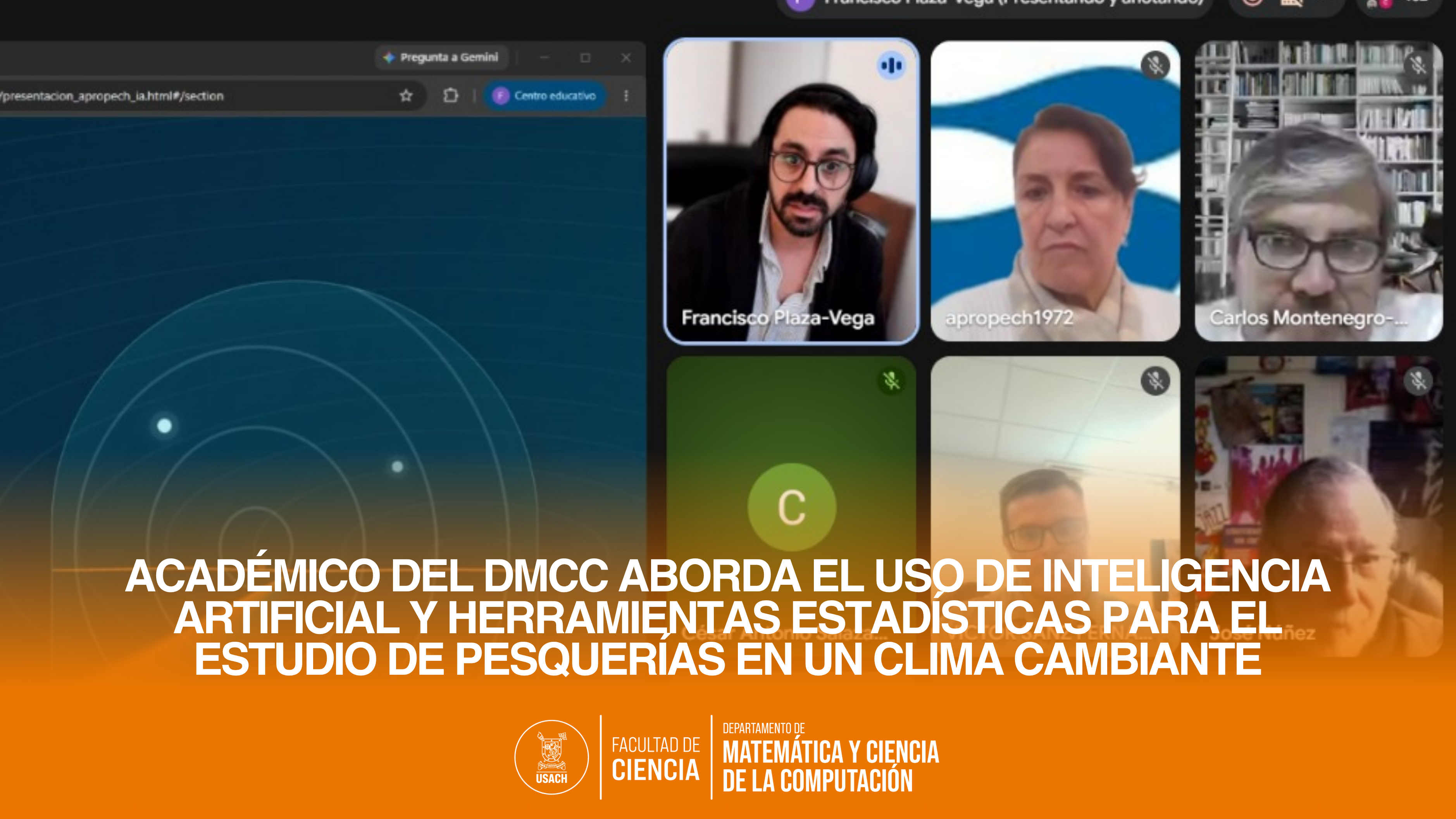 Académico del DMCC aborda el uso de inteligencia artificial y herramientas estadísticas para el estudio de pesquerías en un clima cambiante